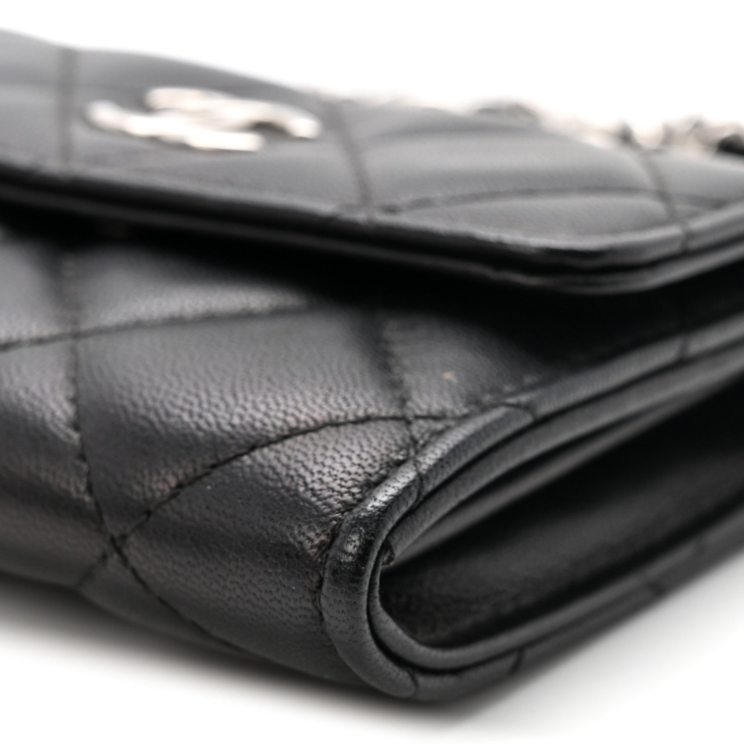 Chanel Lambskin Quilted Card Holder On Chain Black 11 of 11