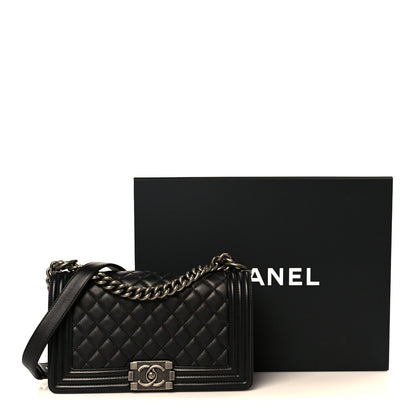 Chanel Calfskin Quilted Medium Boy Flap Black 11 of 11