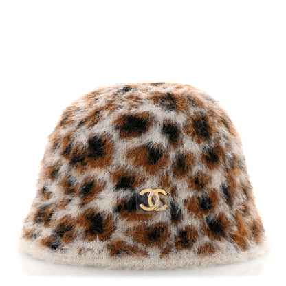 Chanel Polyamide Logo Cloche Hat L Ecru Brown Black Golden 1 of 8