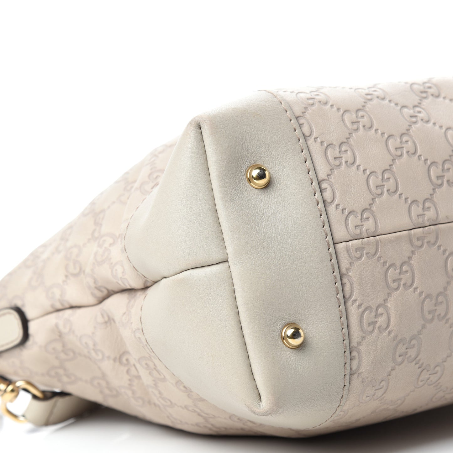 Guccissima Heart Bit Charm Top Handle Tote Off White
