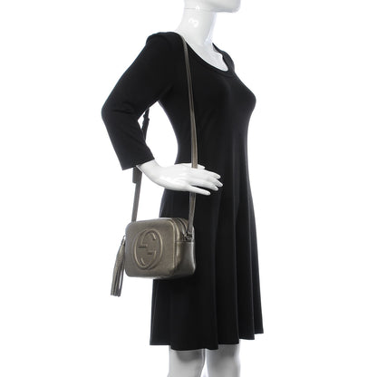 Gucci Metallic Pebbled Calfskin Small Soho Disco Bag Sasso 2 of 7