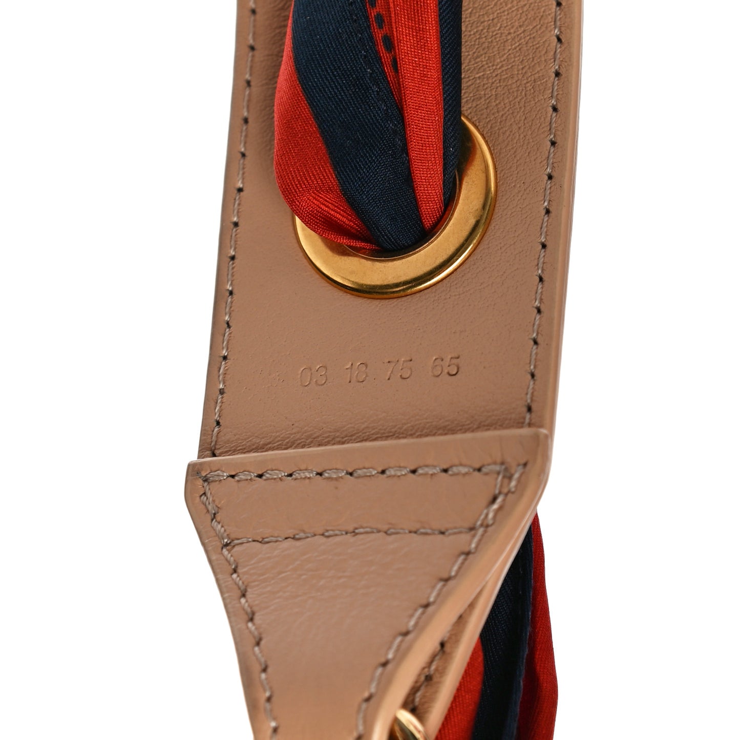 Calfskin Silk Little Horses Scarf Strap Earthy Red