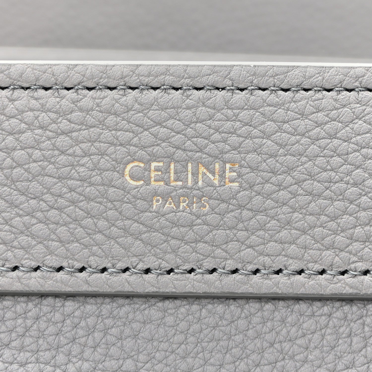 Celine Drummed Calfskin Nano Luggage Kohl 6 of 13