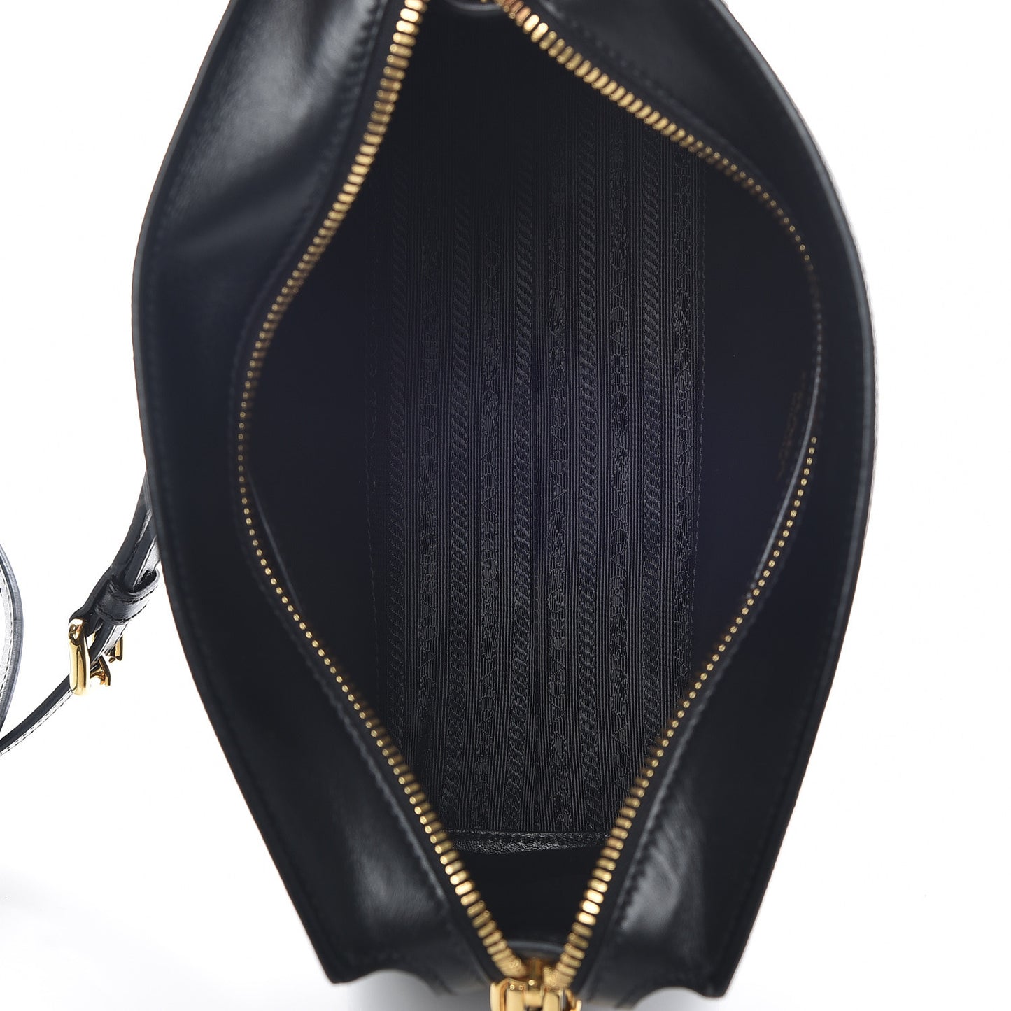 Saffiano City Calfskin Esplanade Crossbody Bag Black