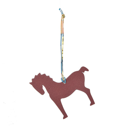 Hermes Epsom Togo Petit H Bag Charm Horse Poussin Bordeaux 1 of 4