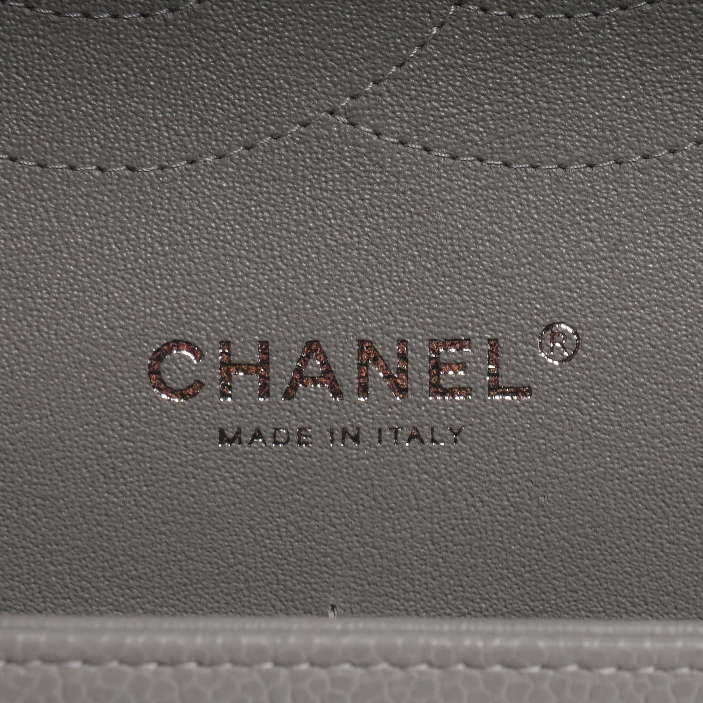 Caviar Jumbo Double Flap Grey