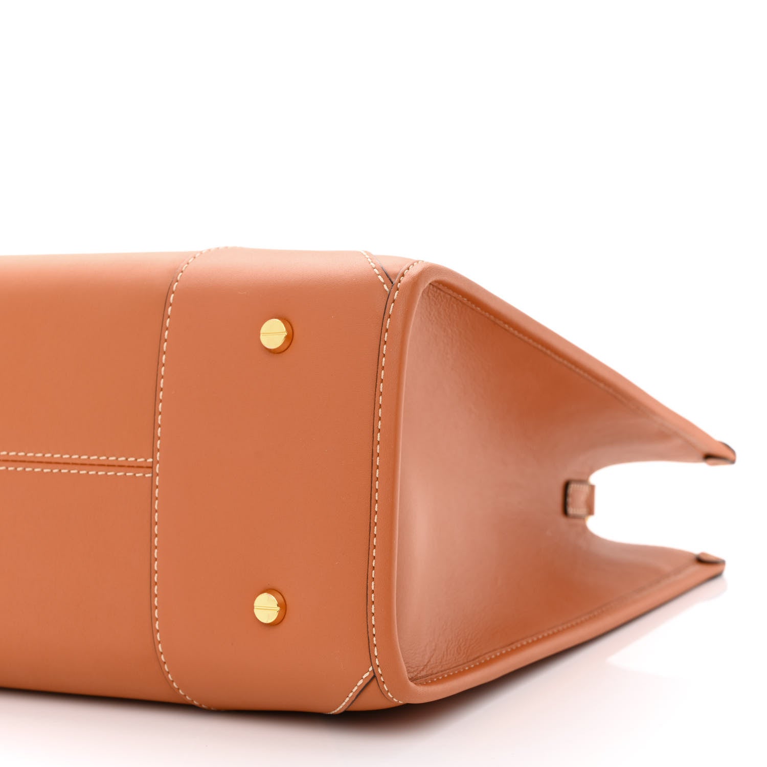 MCM Calfskin Logo Large Tote Cognac 10 of 10