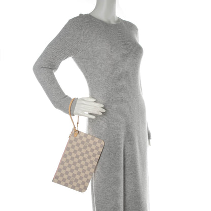 Louis Vuitton Damier Azur Neverfull MM GM Pochette Rose Ballerine 2 of 7