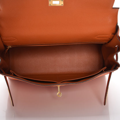 Hermes Togo Kelly Retourne 35 Orange 9 of 34