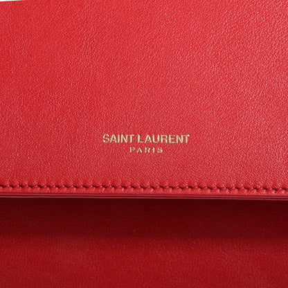 Saint Laurent Leather Medium Moujik Top Handle Bag Lipstick Red 8 of 8