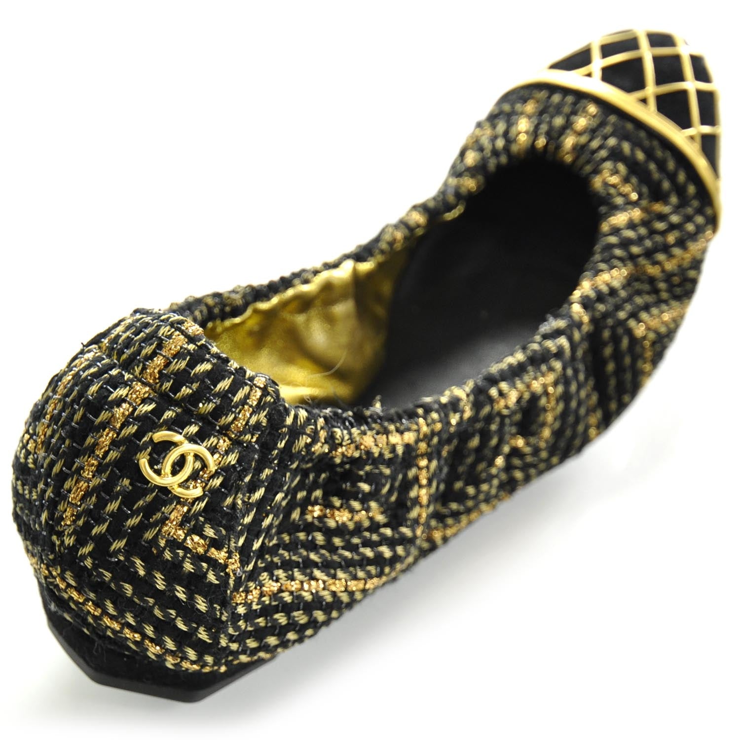 Chanel Tweed Caged Ballet Flats 37.5 8 of 8
