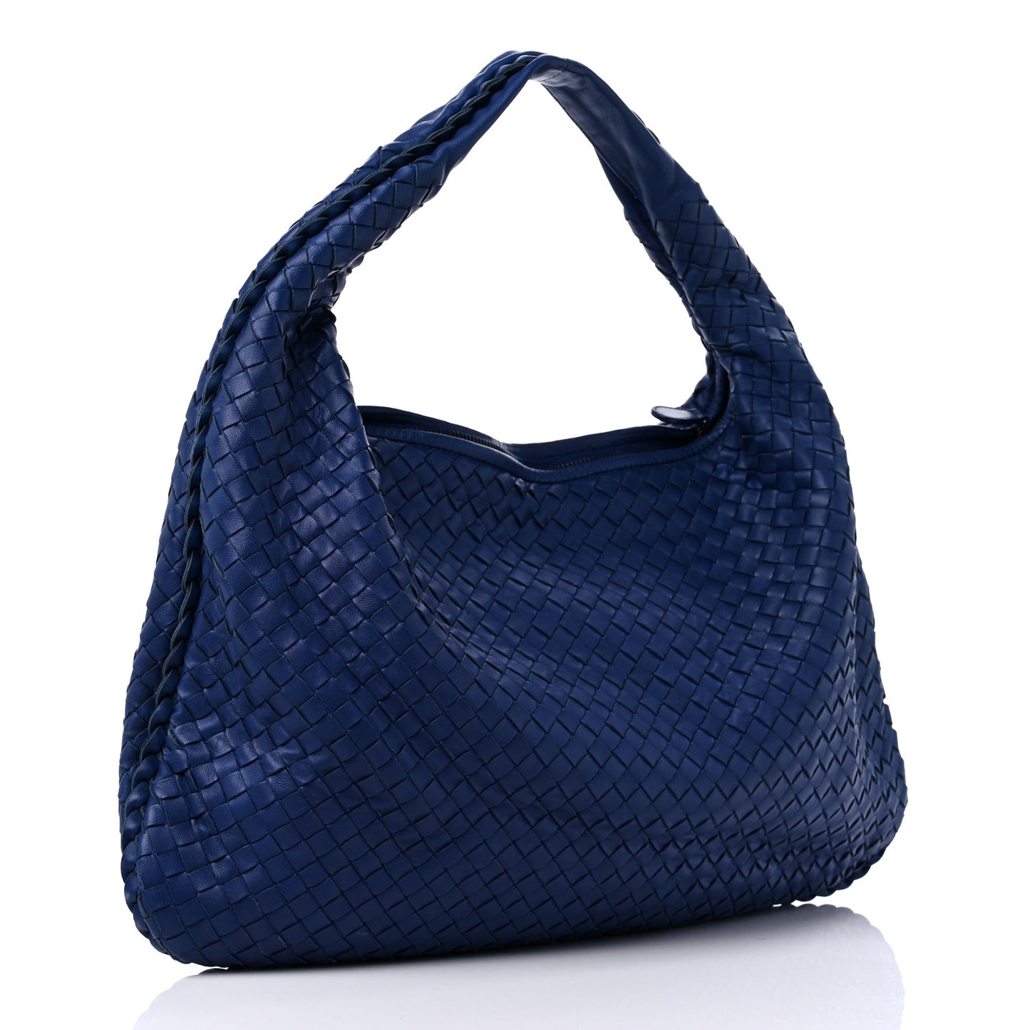 Nappa Intrecciato Large Veneta Hobo Baltic Blue