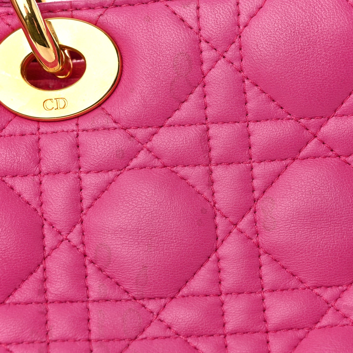 Lambskin Cannage Medium Lady Dior Pink