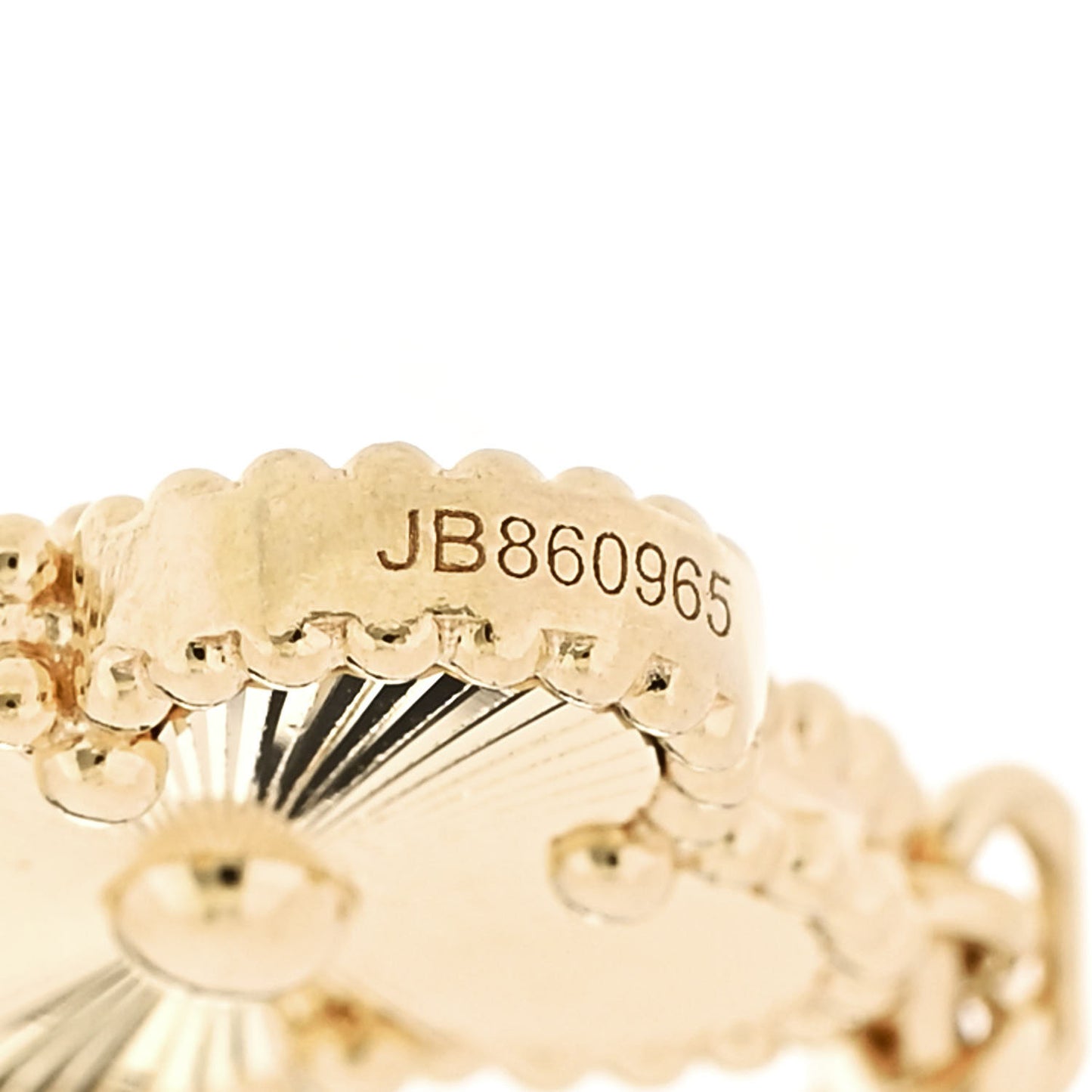 18K Yellow Gold 5 Motifs Guilloche Vintage Alhambra Bracelet