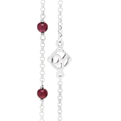 David Yurman DAVID YURMAN Sterling Silver Garnet Bead Chain Necklace 4 of 5