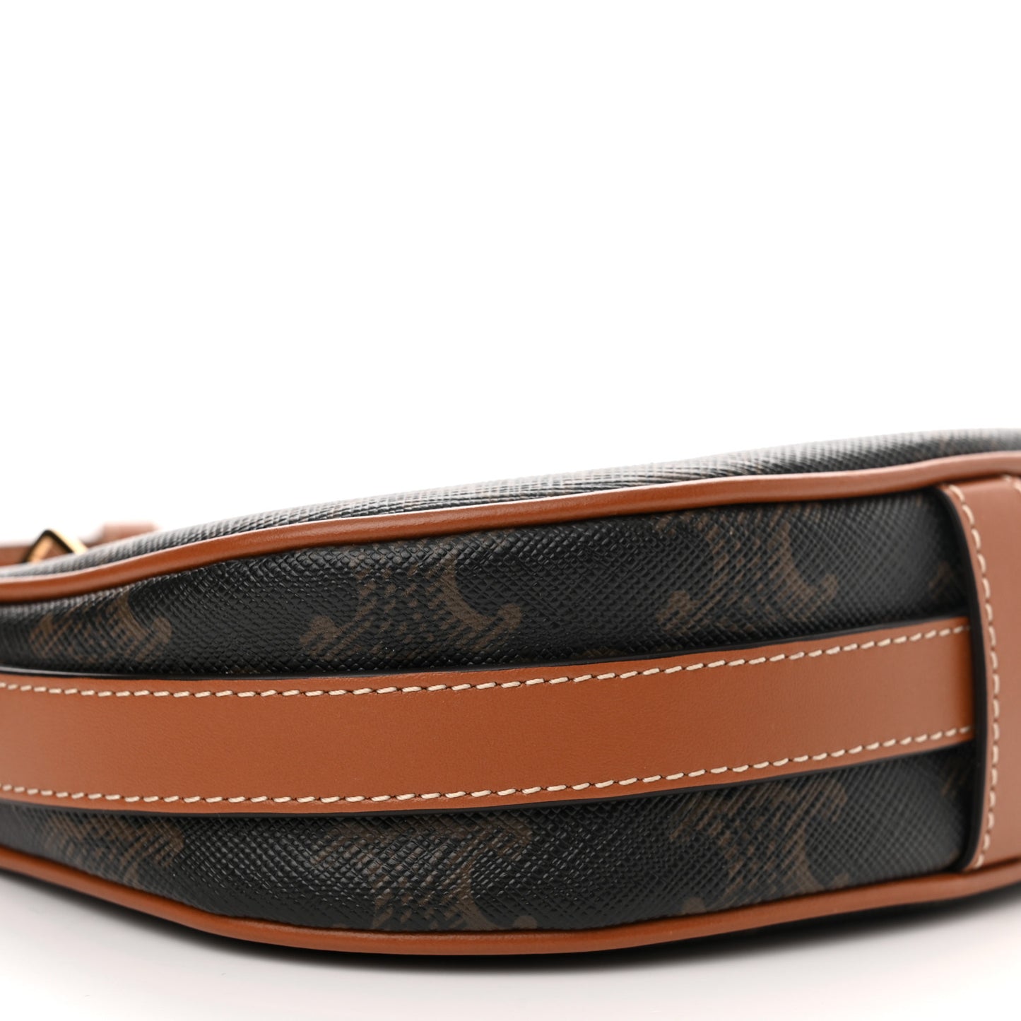 Canvas Calfskin Mini Ava Triomphe Shoulder Bag Tan