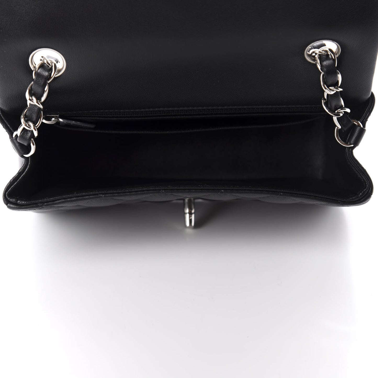 Lambskin Quilted Mini Rectangular Flap Black