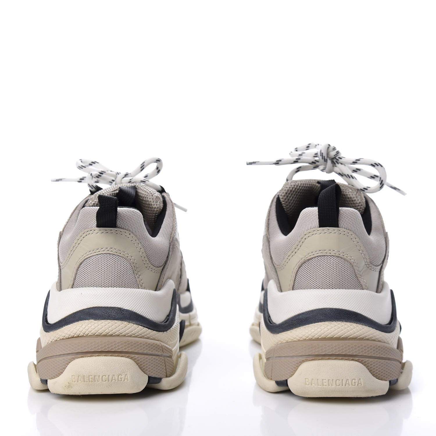 Balenciaga Fabric Mesh Womens Triple S Sneakers 38 Beige Black 6 of 7