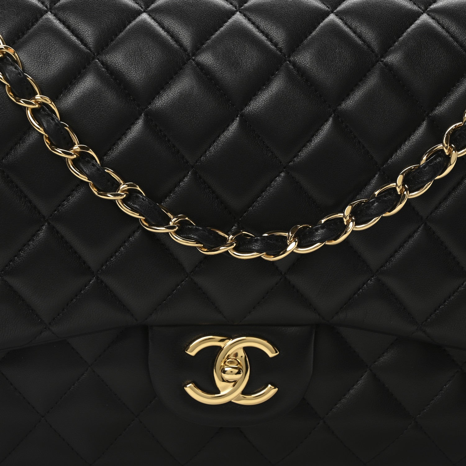 Chanel Lambskin Quilted Maxi Double Flap Black 8 of 11