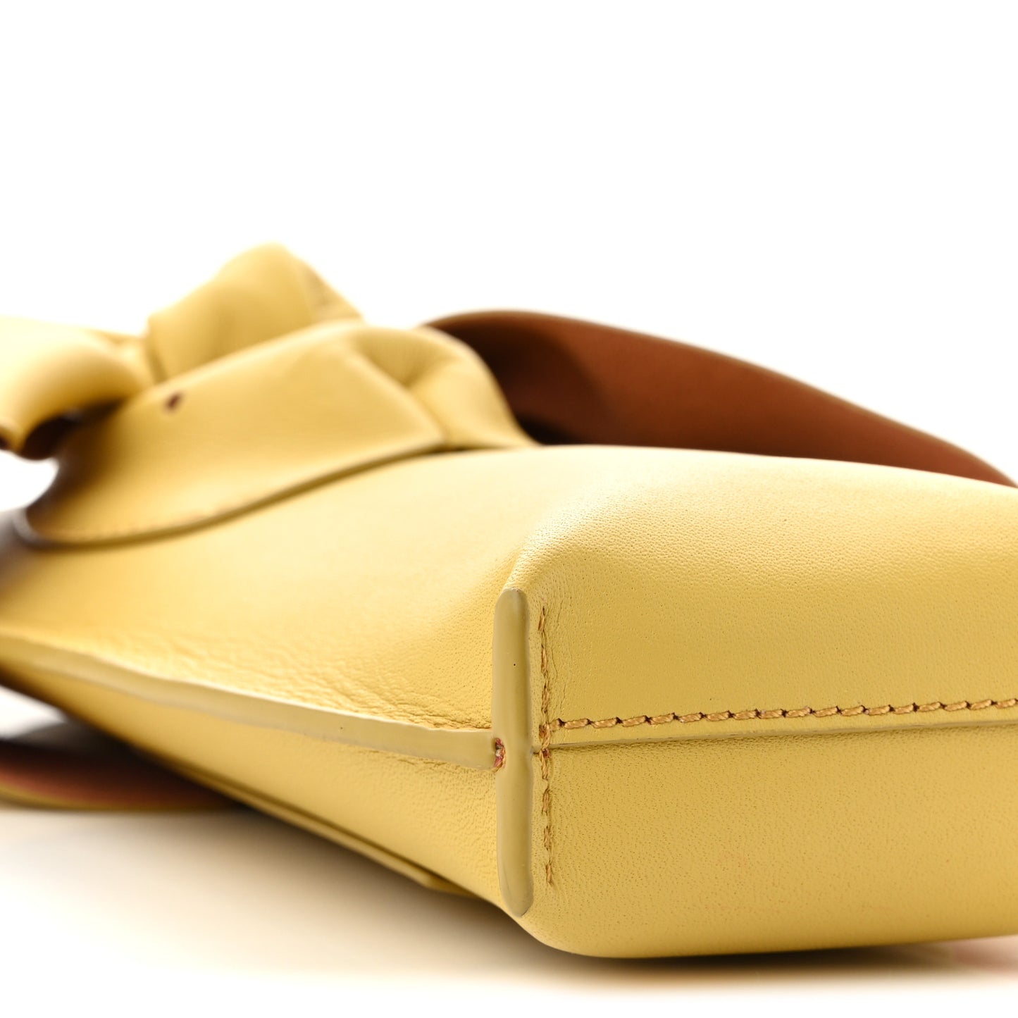 Calfskin Bunny Pouch Crossbody Bag Mustard