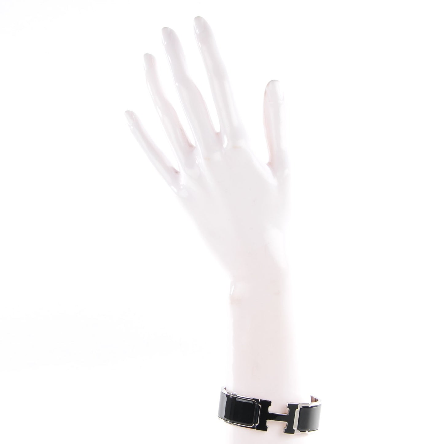 Enamel Wide Clic Clac H Bracelet GM Black
