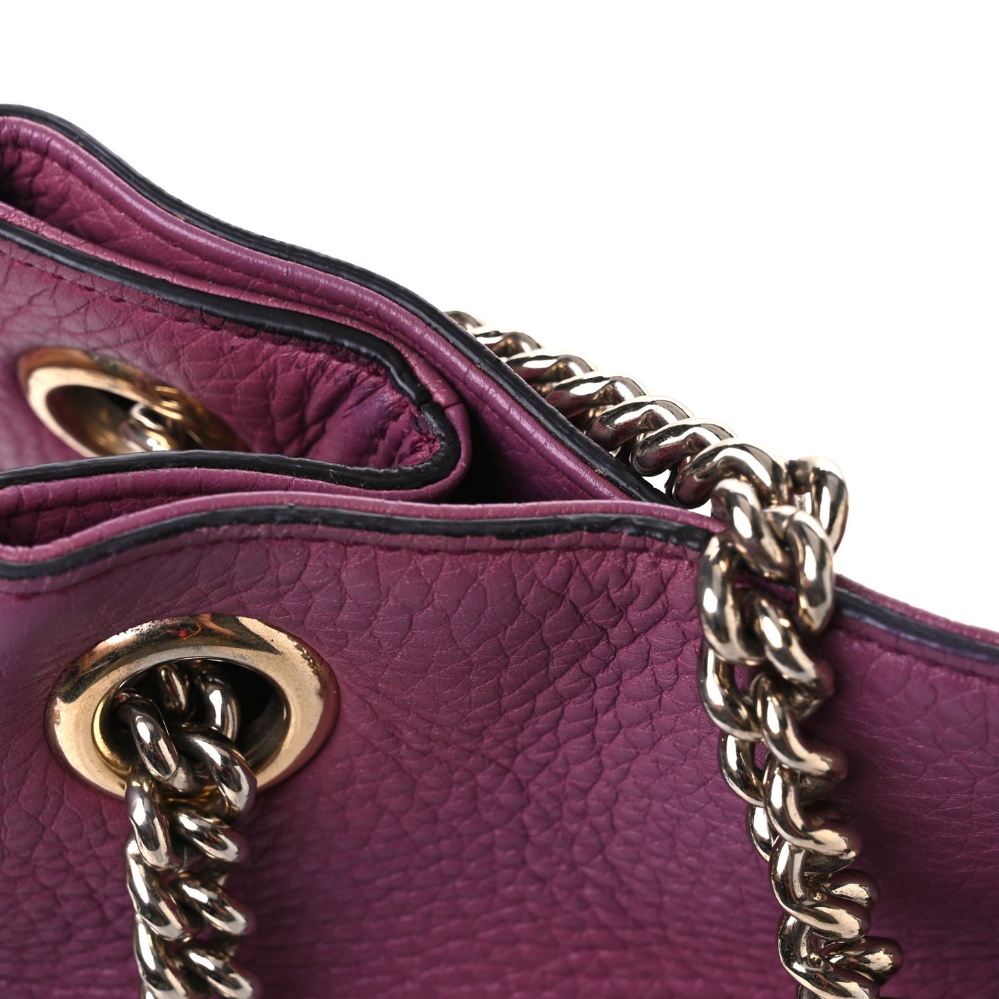 Pebbled Calfskin Medium Soho Chain Shoulder Bag Peonia Flower