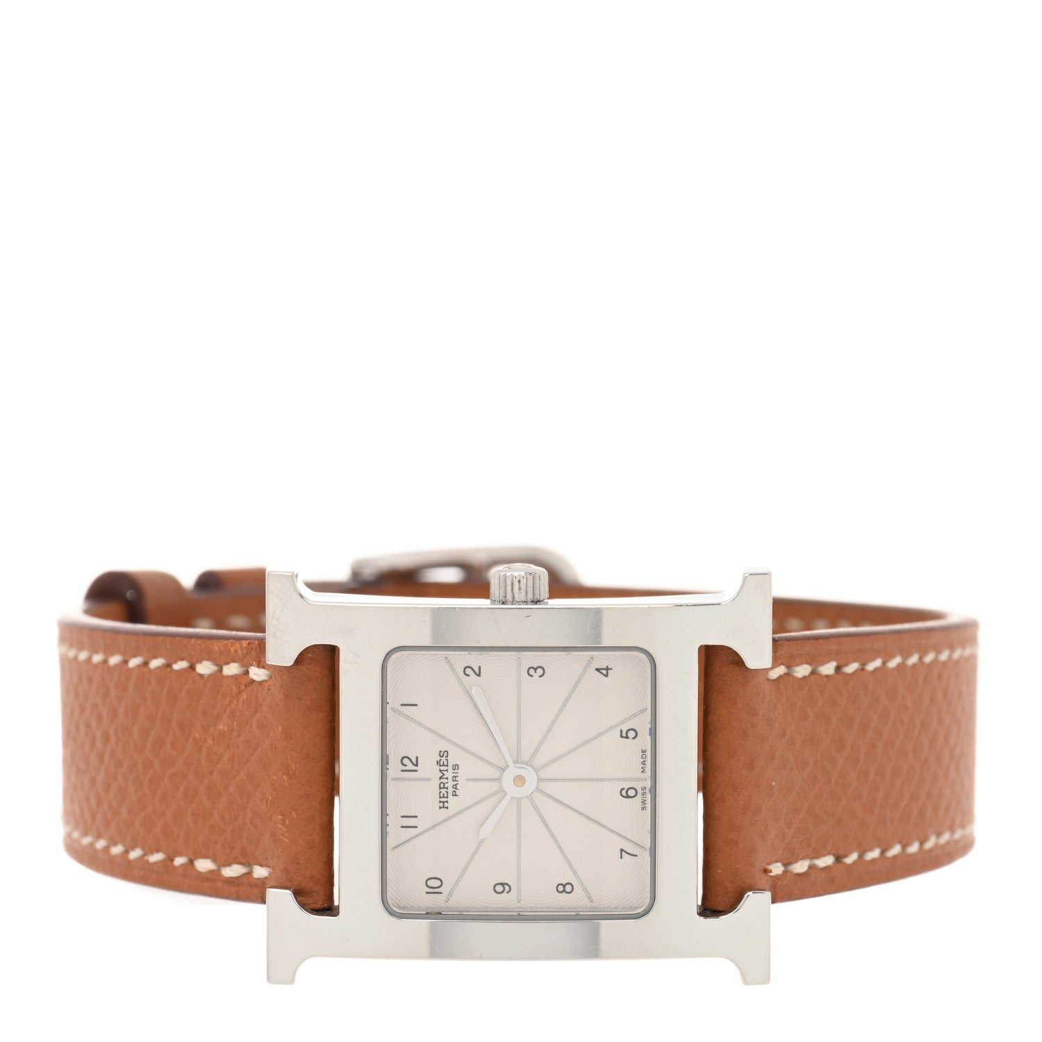 Hermes Stainless Steel Epsom 21mm Heure H Hour Quartz Watch Gold 2 of 5