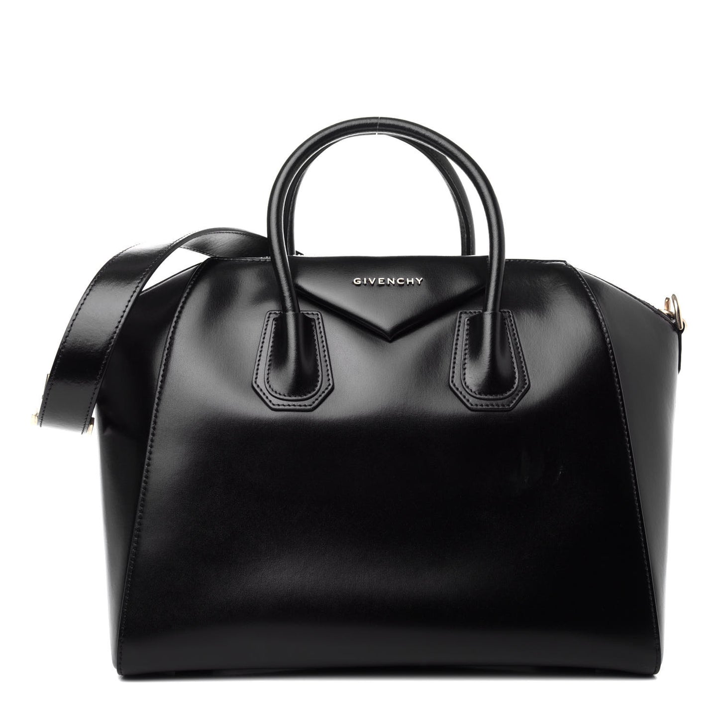 Shiny Lord Calfskin Medium Antigona Black