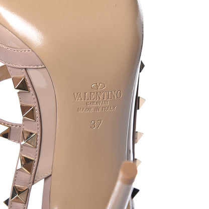Valentino Garavani Patent Nappa Rockstud Ankle Strap 100mm Pumps 37 Poudre 6 of 10