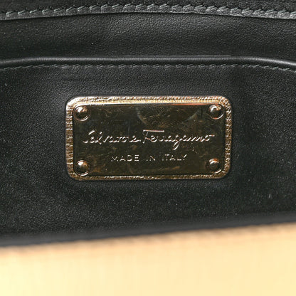 Salvatore Ferragamo Metallic Hammered Calfskin Thalia Clutch With Chain Gold 6 of 14