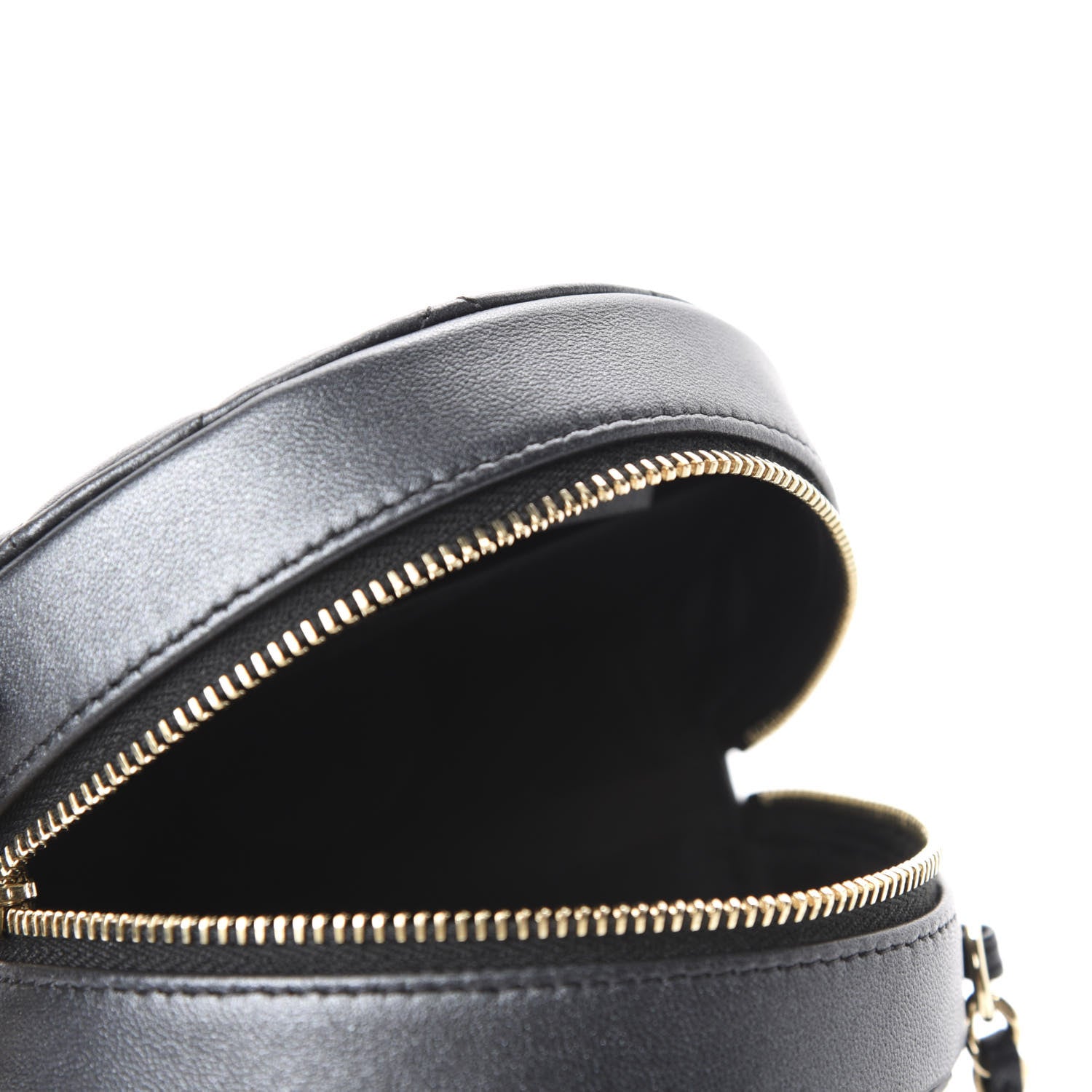 Chanel Iridescent Lambskin Quilted Pearl Round Clutch With Chain Black 5 of 11