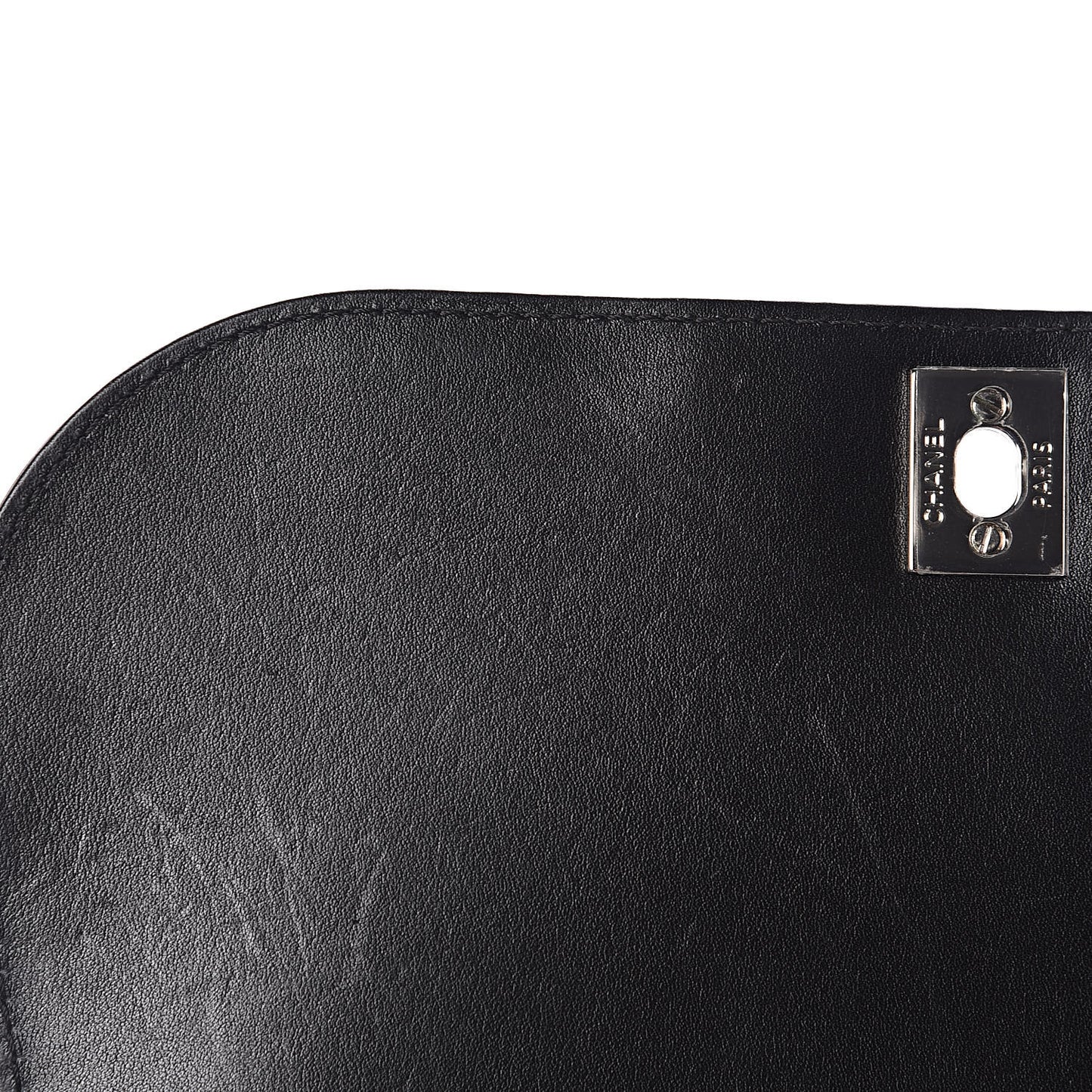 Calfskin Medium Braided Chic Flap Black
