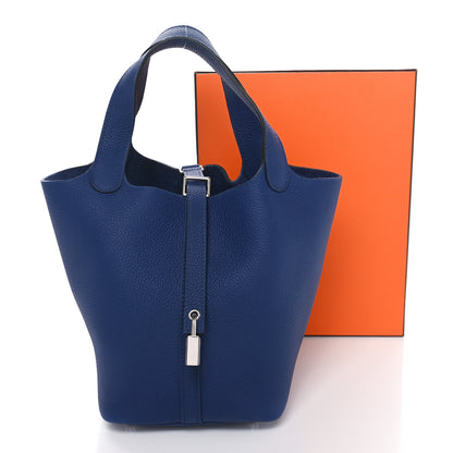 Hermes Taurillon Clemence Picotin Lock 18 PM Bleu Saphir 11 of 11