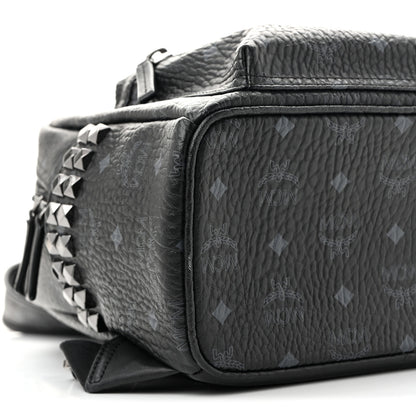 MCM Visetos Small Side Stud Stark Backpack Black 9 of 12