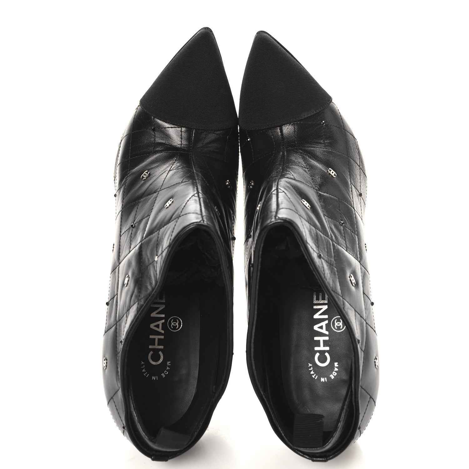 Chanel Lambskin Quilted CC Cap Toe Booties 41 Black 2 of 11