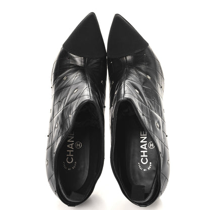 Chanel Lambskin Quilted CC Cap Toe Booties 41 Black 2 of 11
