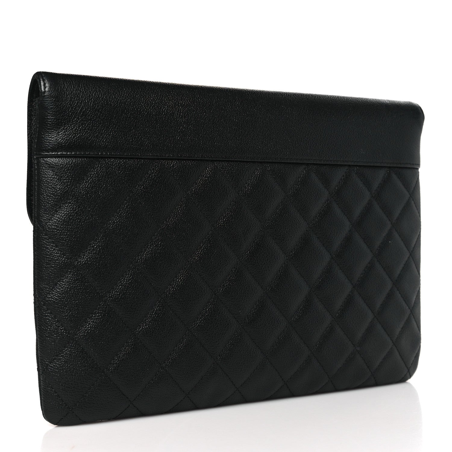 Chanel Grained Calfskin Quilted CC Box Pouch Black 3 of 12