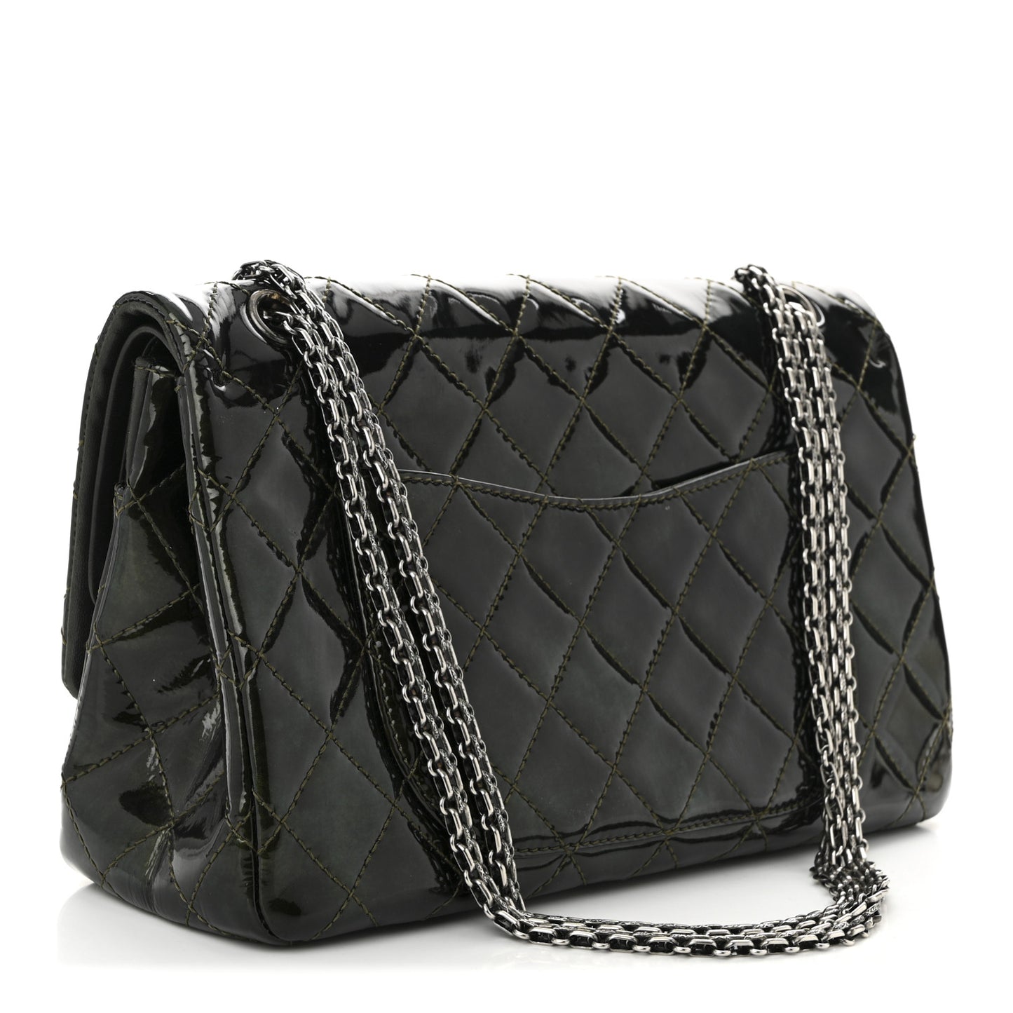 Patent Quilted 2.55 Reissue 226 Flap Green