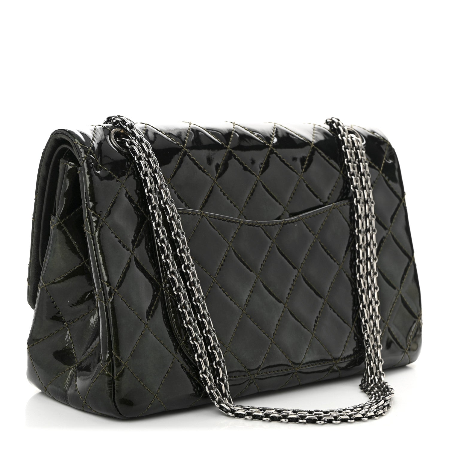 Chanel Patent Quilted 2.55 Reissue 226 Flap Green 3 of 10