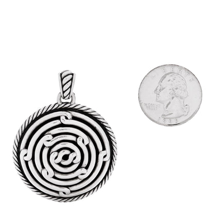 David Yurman Sterling Silver Large Labyrinth Disc Pendant 2 of 4