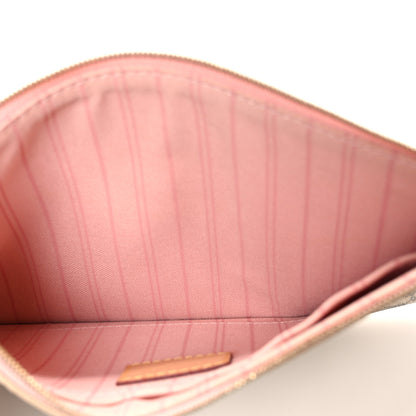 Louis Vuitton Damier Azur Neverfull MM GM Pochette Rose Ballerine 5 of 7