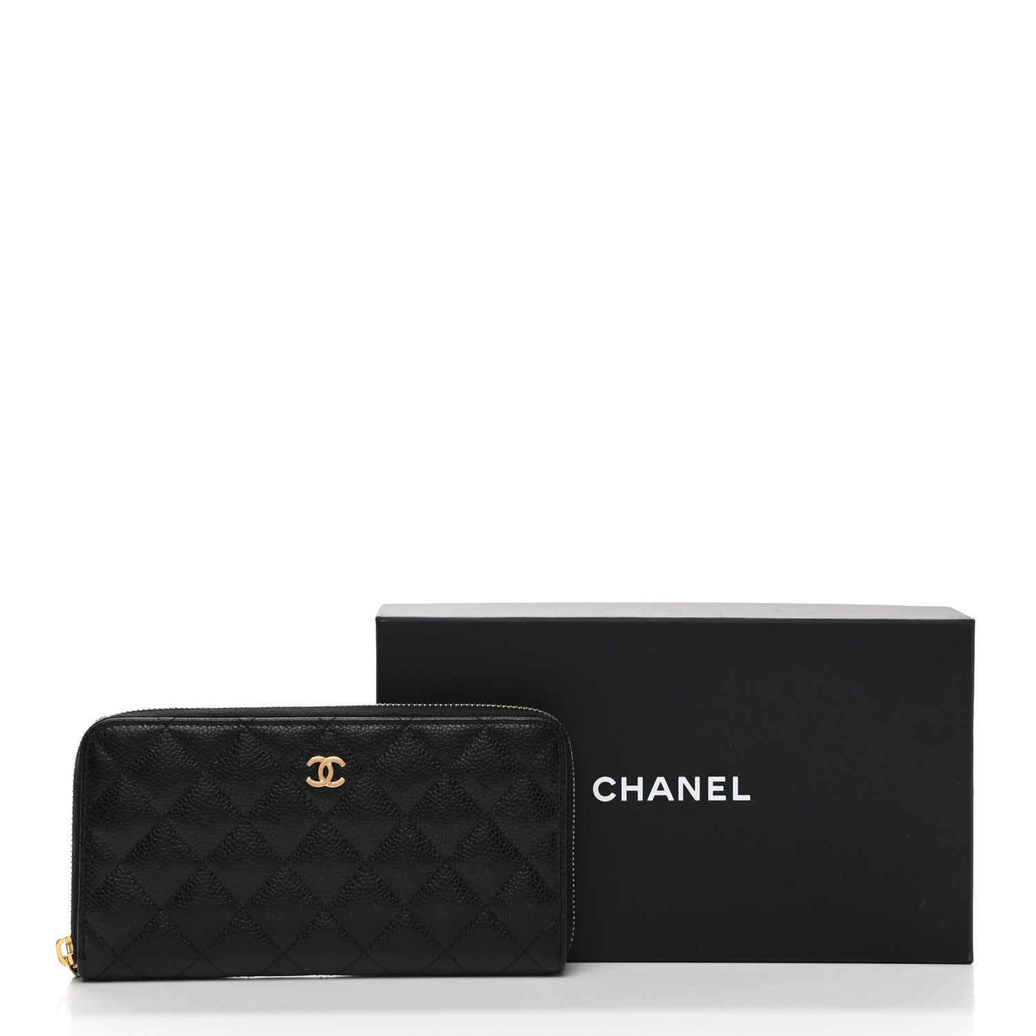 Chanel Caviar Quilted Large Gusset Zip Around Wallet Black 10 of 10