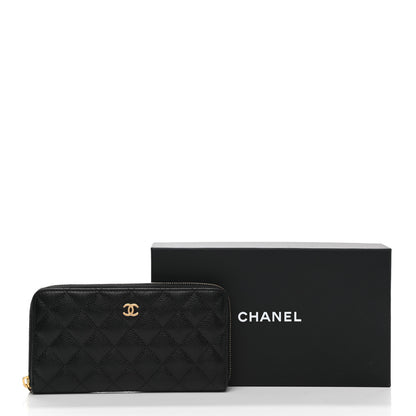 Chanel Caviar Quilted Large Gusset Zip Around Wallet Black 10 of 10