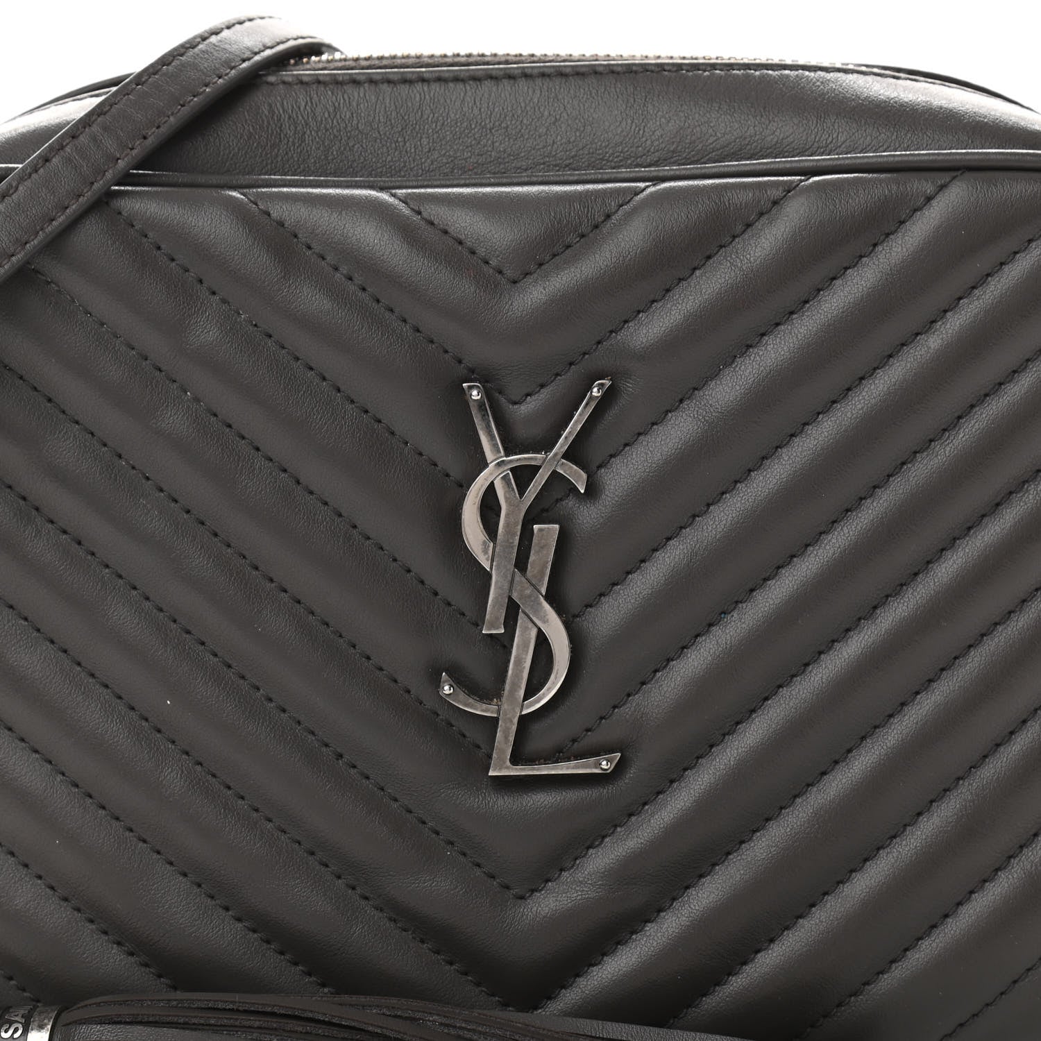 Saint Laurent Calfskin Matelasse Monogram Lou Camera Bag Sea Pebble 7 of 13