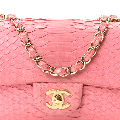 Chanel Snakeskin Mini Rectangular Flap Dark Pink 8 of 10