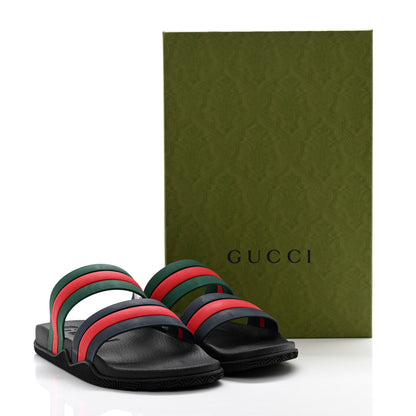 Gucci Rubber Web Mens Slide Sandals 10 Green Red 10 of 10