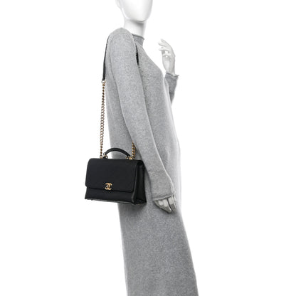 Chanel Grained Calfskin Small Stitched Flap Black 2 of 12