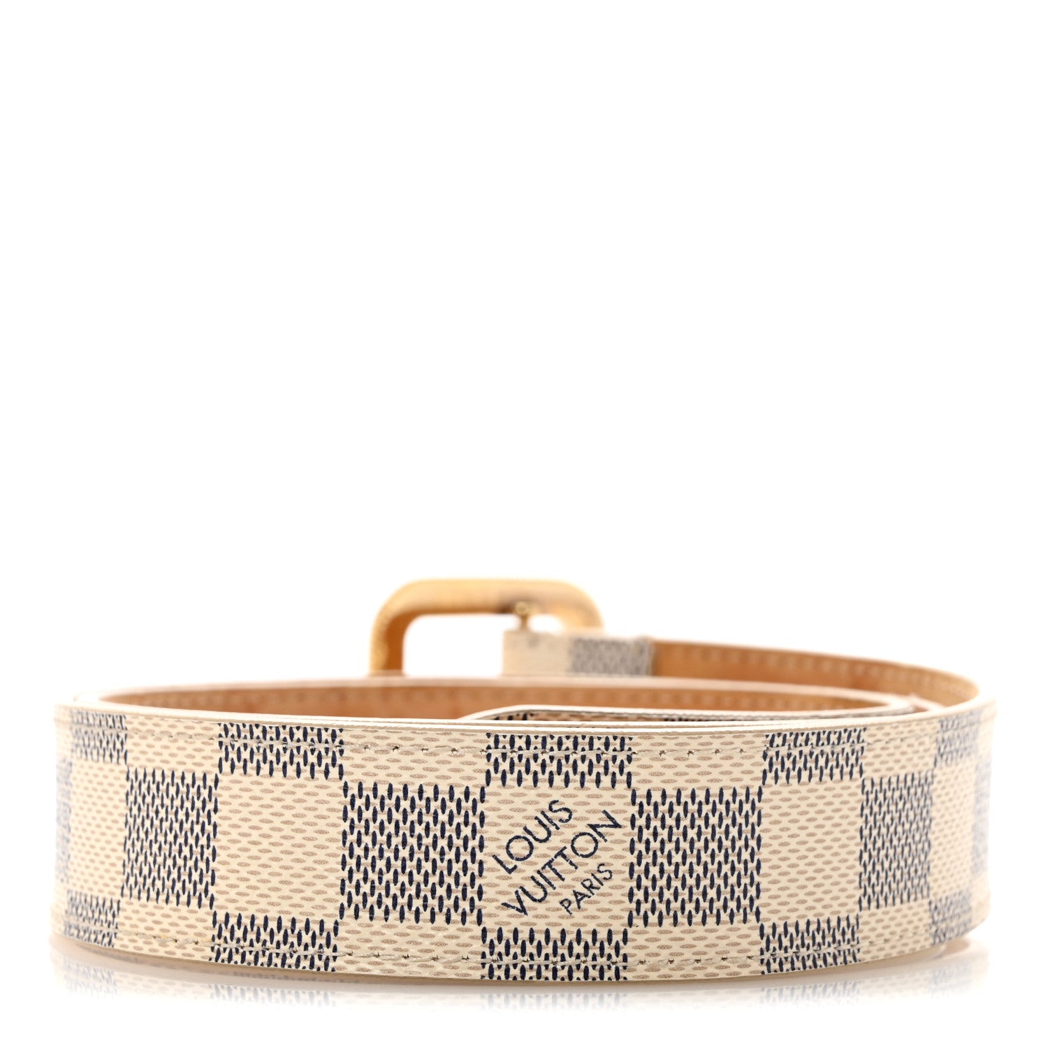 Louis Vuitton Mini Damier Azur 25mm LV Initiales Belt 80 32 2 of 9