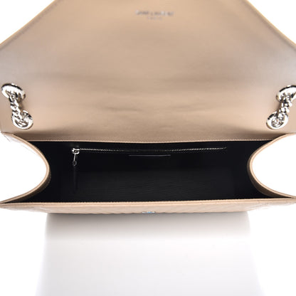 Saint Laurent Grain De Poudre Large Triquilt Monogram Satchel Dark Beige 5 of 7