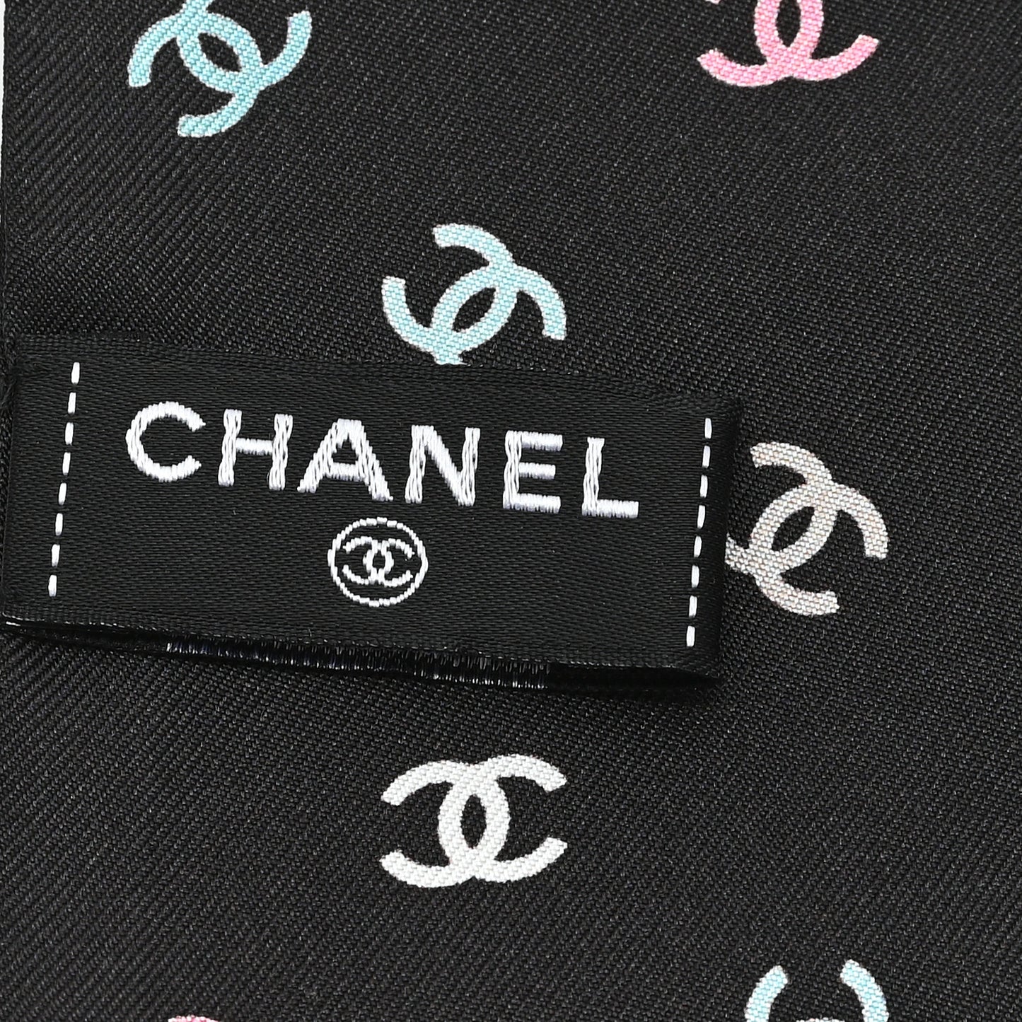 Silk CC Slim Bandeau Scarf Multicolor Black Pink